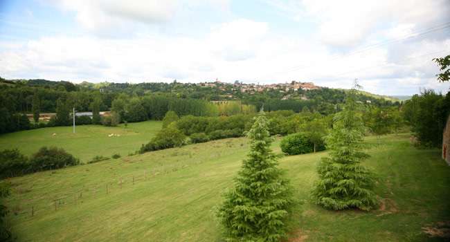View from Swimming pool towards Belves Dordogne